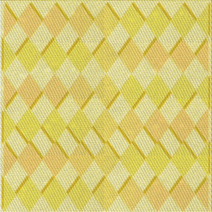 Round Patterned Neon Yellow Rug, pat1592yw