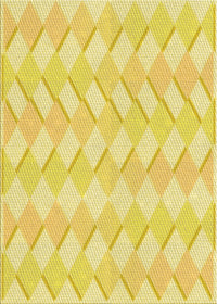 Machine Washable Transitional Neon Yellow Rug, wshpat1592yw