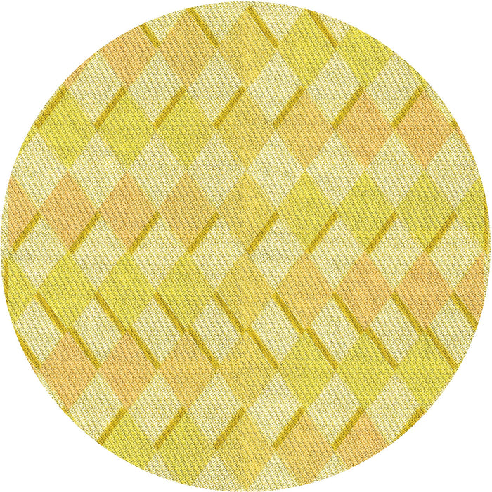 Square Patterned Neon Yellow Rug, pat1592yw