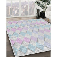 Patterned Water Blue Novelty Rug, pat1592