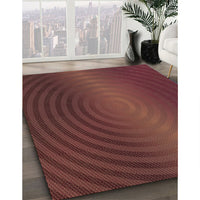 Patterned Chestnut Red Rug, pat1593brn