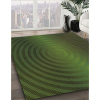 Patterned Dark Forest Green Rug, pat1593grn