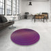 Round Patterned Plum Purple Novelty Rug in a Office, pat1593