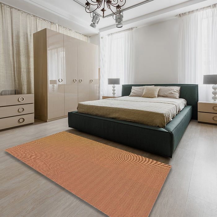Patterned Orange Rug in a Bedroom, pat1594brn
