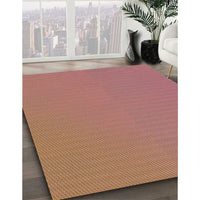 Patterned Salmon Pink Novelty Rug, pat1594