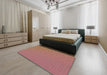 Machine Washable Transitional Salmon Pink Rug in a Bedroom, wshpat1594