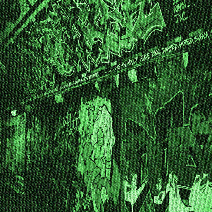 Machine Washable Transitional Black Rug, wshpat1595grn