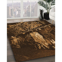 Patterned Black Brown Rug, pat1595org