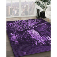 Patterned Deep Purple Rug, pat1595pur