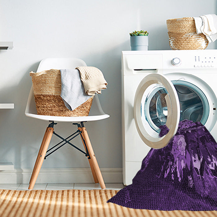 Machine Washable Transitional Deep Purple Rug in a Washing Machine, wshpat1595pur