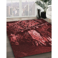 Patterned Red Rug, pat1595rd