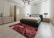 Patterned Red Rug in a Bedroom, pat1595rd