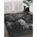 Patterned Black Novelty Rug in Family Room, pat1595