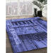 Patterned Sky Blue Rug in Family Room, pat1596blu