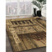 Machine Washable Transitional Cinnamon Brown Rug in a Family Room, wshpat1596brn