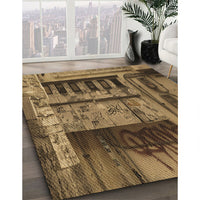 Patterned Cinnamon Brown Rug, pat1596brn