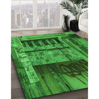 Patterned Green Rug, pat1596grn