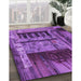 Patterned Purple Rug in Family Room, pat1596pur