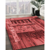 Patterned Red Rug, pat1596rd