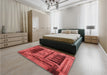 Patterned Red Rug in a Bedroom, pat1596rd