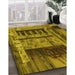 Patterned Dark Bronze Brown Rug in Family Room, pat1596yw