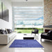 Square Patterned Sky Blue Rug in a Living Room, pat1597blu