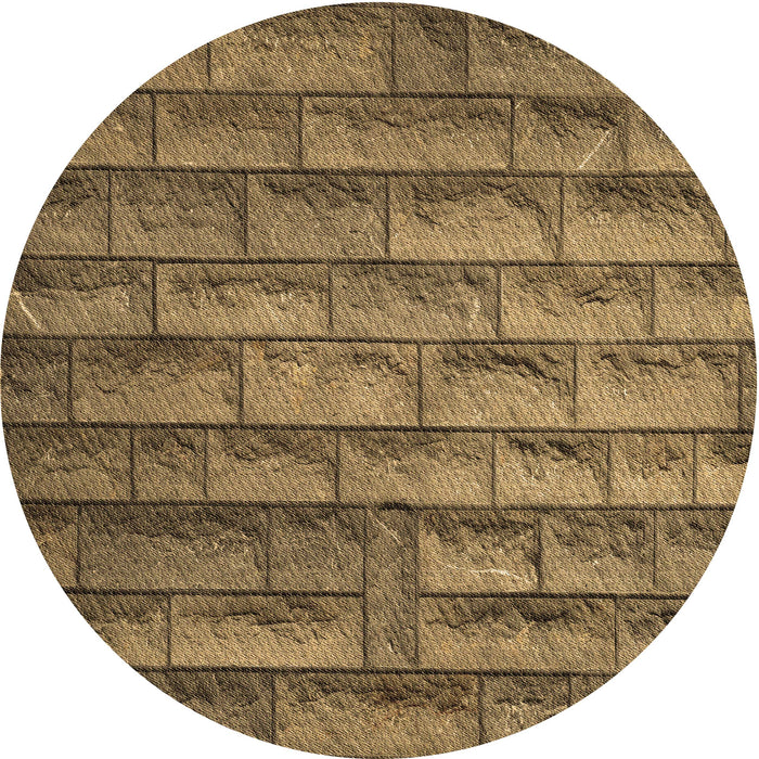 Square Patterned Cinnamon Brown Rug, pat1597brn