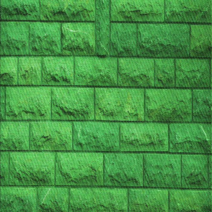 Machine Washable Transitional Green Rug, wshpat1597grn