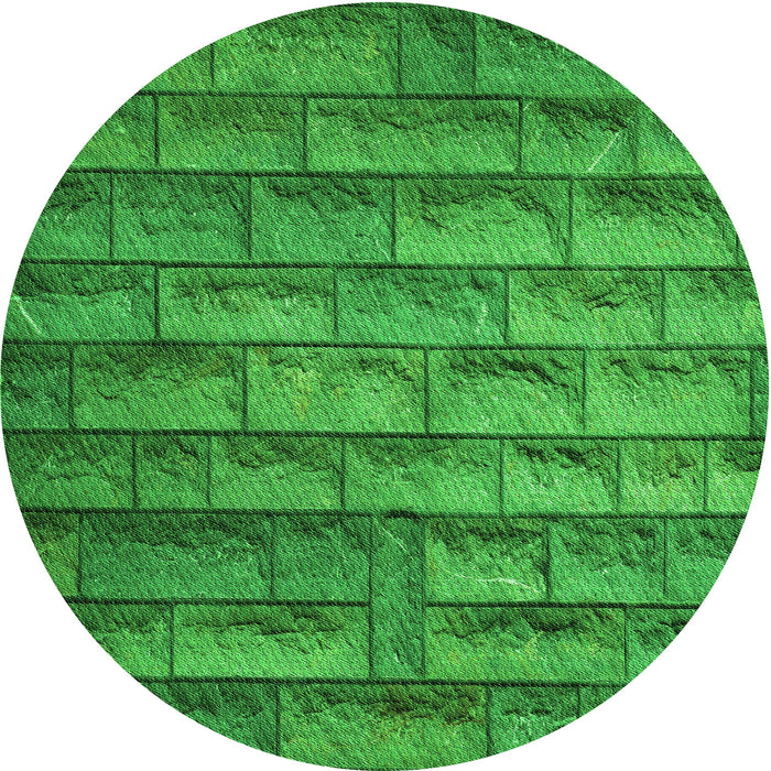 Square Patterned Green Rug, pat1597grn