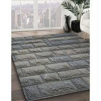 Patterned Dark Gray Novelty Rug, pat1597