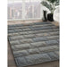 Patterned Dark Gray Novelty Rug in Family Room, pat1597