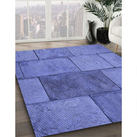 Patterned Sky Blue Rug, pat1598blu