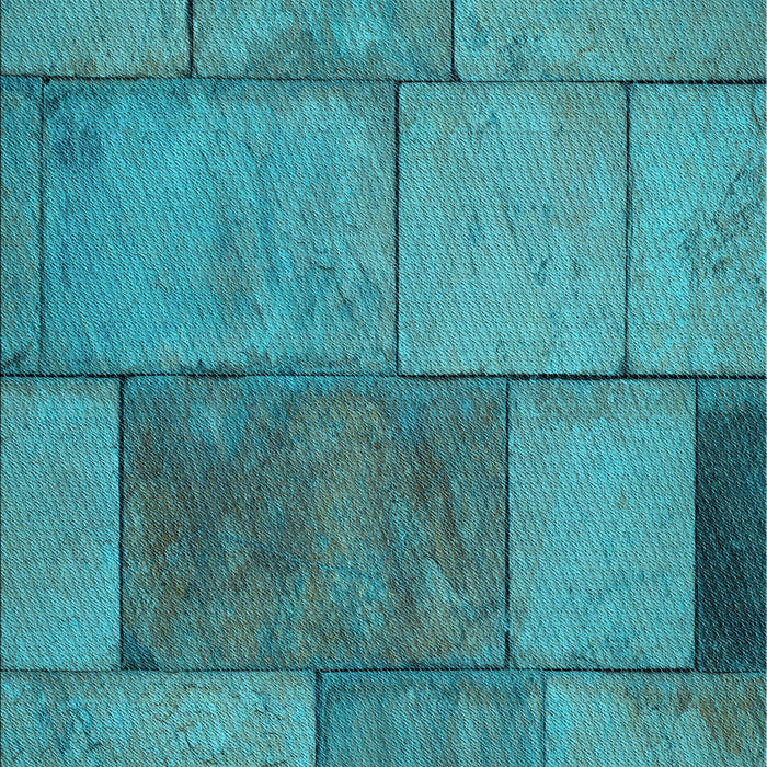 Machine Washable Transitional Dark Cyan Green Rug, wshpat1598lblu