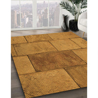 Patterned Mahogany Brown Rug, pat1598org