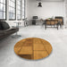 Round Patterned Mahogany Brown Rug in a Office, pat1598org