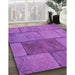 Patterned Purple Rug in Family Room, pat1598pur