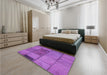 Patterned Purple Rug in a Bedroom, pat1598pur