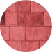 Square Patterned Red Rug, pat1598rd