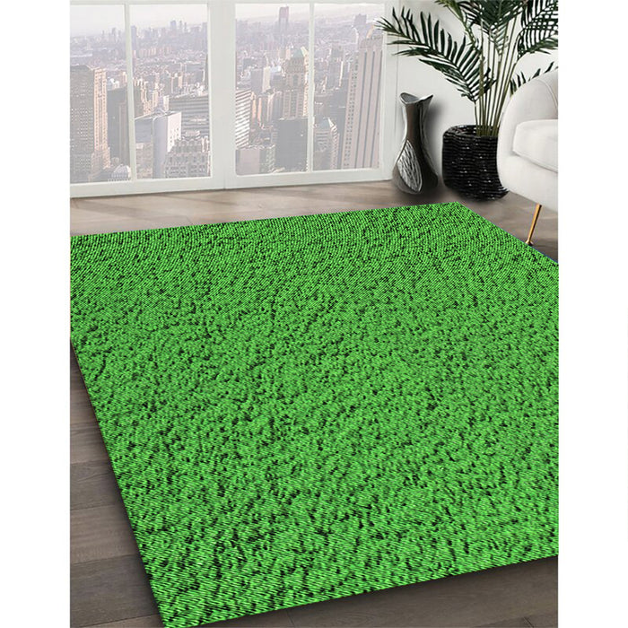 Patterned Green Rug in Family Room, pat1599grn