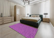 Patterned Dark Orchid Purple Rug in a Bedroom, pat1599pur
