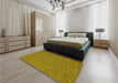 Patterned Yellow Rug in a Bedroom, pat1599yw