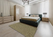 Patterned Copper Green Novelty Rug in a Bedroom, pat1599