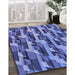 Patterned Sky Blue Rug in Family Room, pat16blu