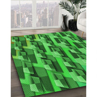 Patterned Green Rug, pat16grn