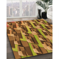 Patterned Saddle Brown Rug, pat16org