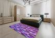 Patterned Purple Rug in a Bedroom, pat16pur