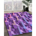 Patterned Purple Rug in Family Room, pat16pur