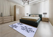 Patterned Lavender Blue Rug in a Bedroom, pat160blu