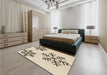 Patterned Moccasin Beige Rug in a Bedroom, pat160brn