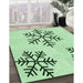 Machine Washable Transitional Mint Green Rug in a Family Room, wshpat160grn